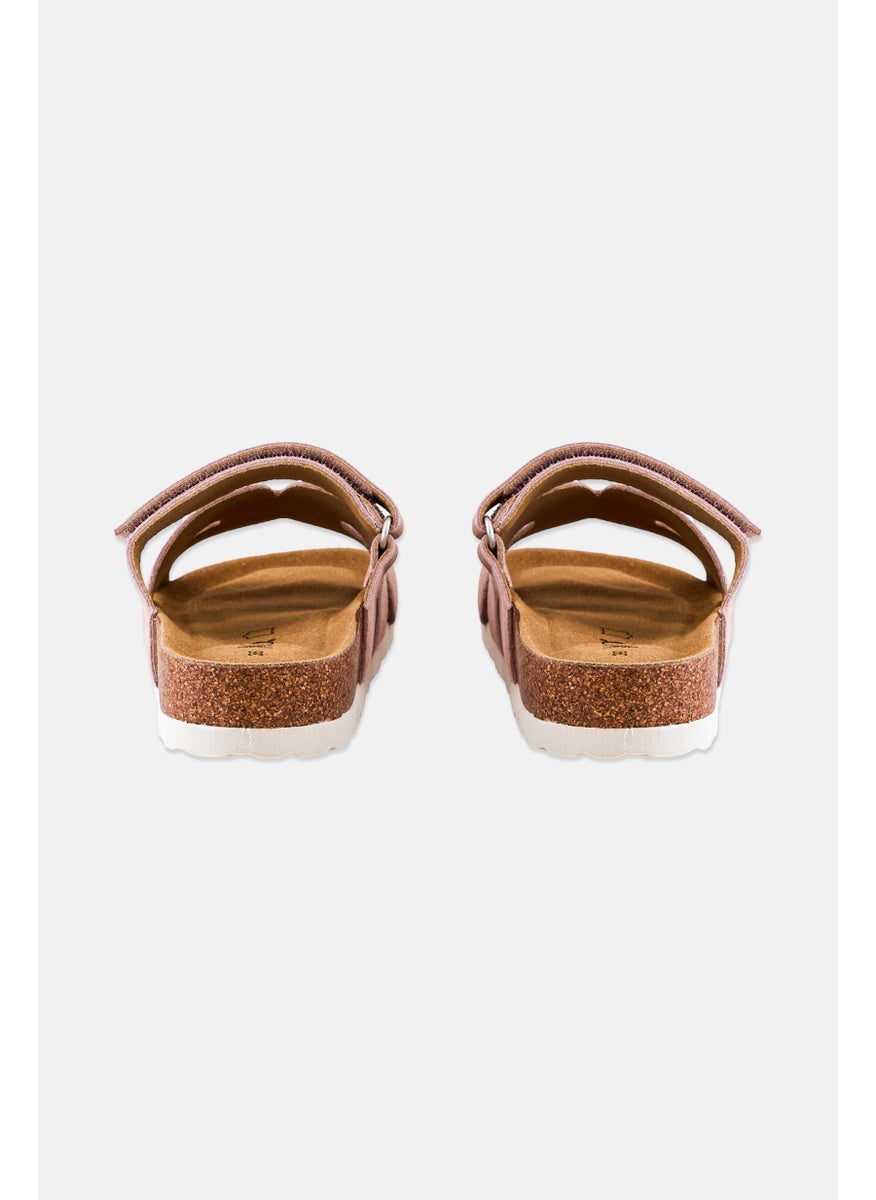 Women Slip On Cork Sandals, Pink