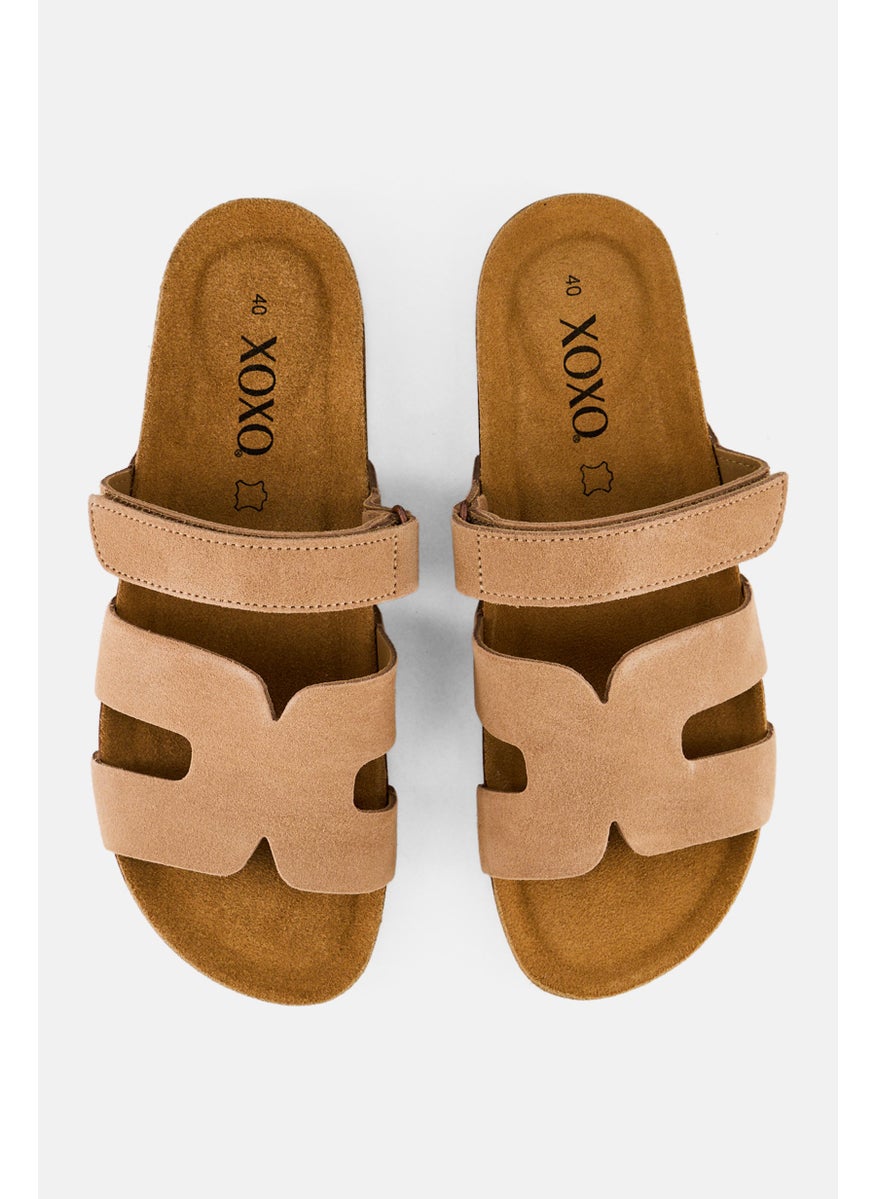 Women Slip On Cork Sandal, Beige