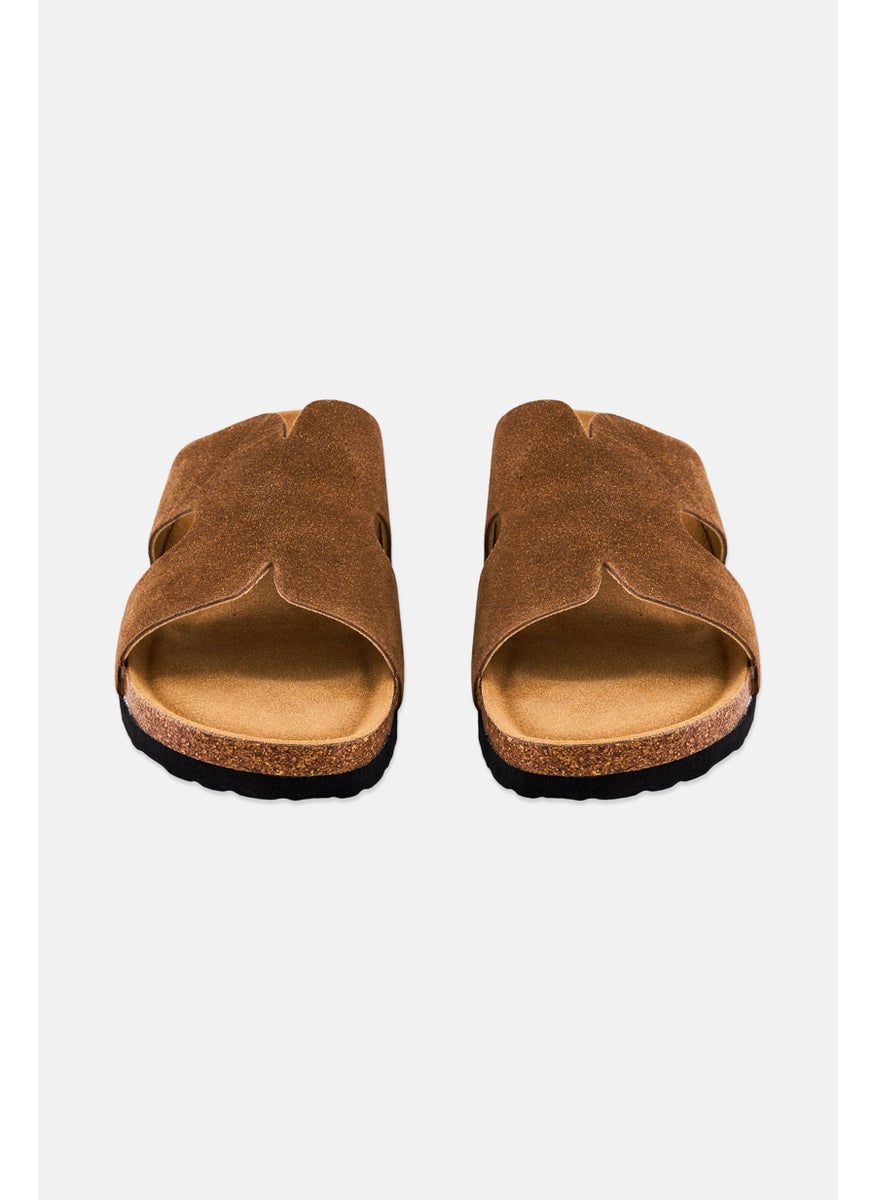 Women Slip On Cork Sandals, Tan