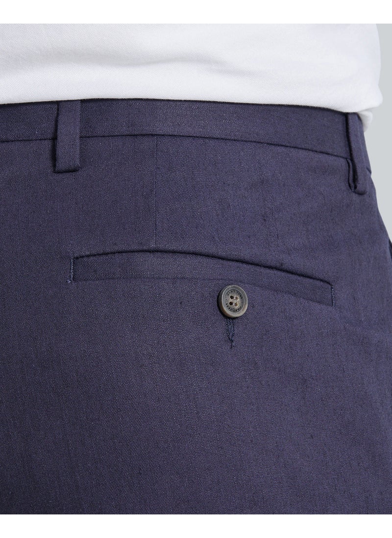 Slim Fit Cotton Linen Suit Pants