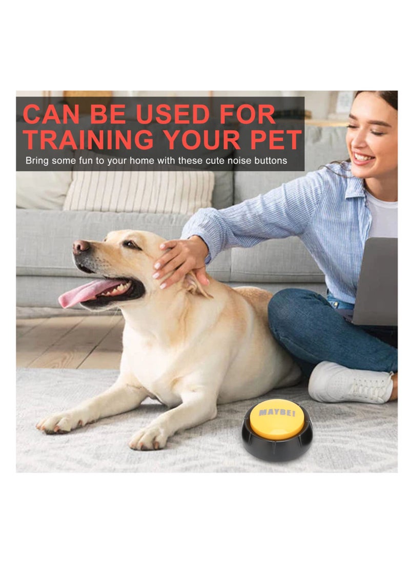 4Pcs Dog Training Buzzer with Yes/No/Sorry/Maybe Sounds, Interactive Pet Communication Toy for Cats  Dogs, Language Learning Tool