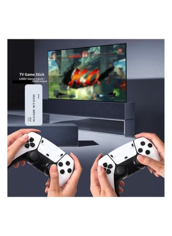 Wireless Retro Game Console with 4K Output, 20+ Built-In Emulators, 64GB Storage, 20,000+ Preloaded Games, Plug and Play Design, and 2.4G Wireless Controllers for Classic Gaming Fun