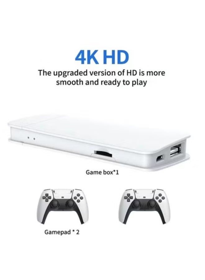 Wireless Retro Game Console with 4K Output, 20+ Built-In Emulators, 64GB Storage, 20,000+ Preloaded Games, Plug and Play Design, and 2.4G Wireless Controllers for Classic Gaming Fun