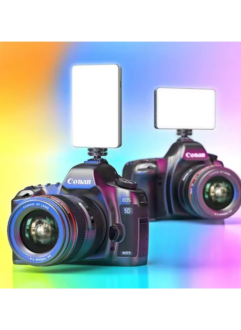 Portable Rechargeable RGB Selfie Light – 2500K-9000K Dimmable Full Color Video Light for Phone, Laptop, Tablet & Camera | Clip-On LED for Selfies, Vlogs, Video Conferencing