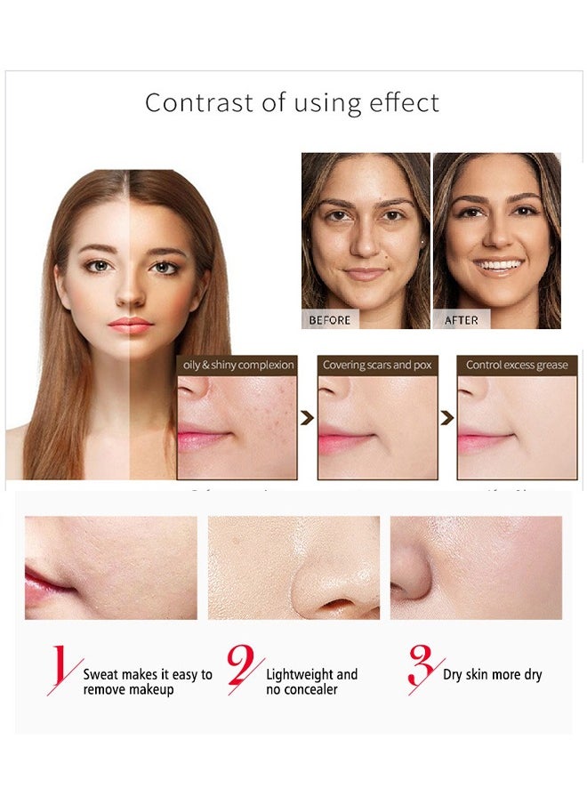 Collagen Deep Protection Sunscreen BB Cream-Whitening Concealer Full Coverage BB Cream,Long Lasting Waterproof Oil Control Anti UVA Natural Foundation Makeup for Women