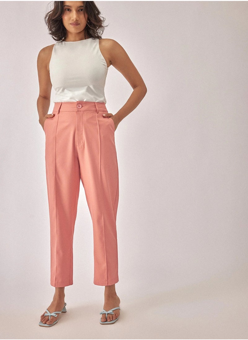Light Coral Ankle Trousers