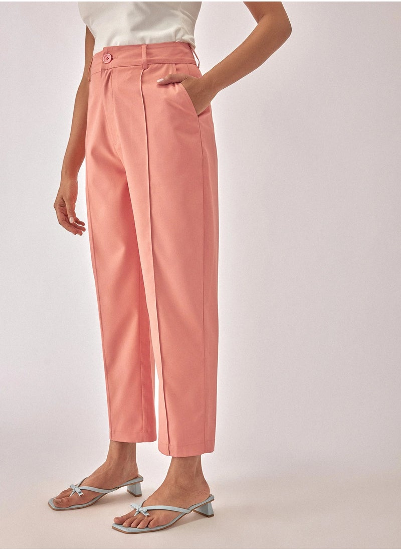 Light Coral Ankle Trousers