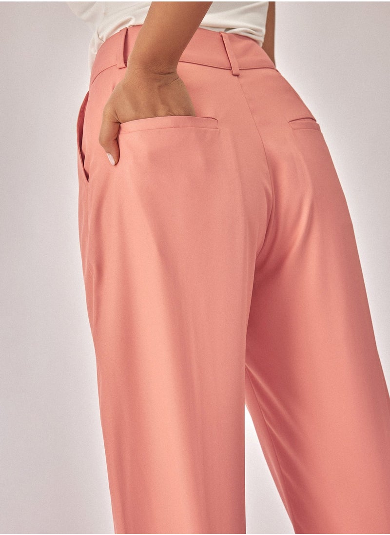 Light Coral Ankle Trousers