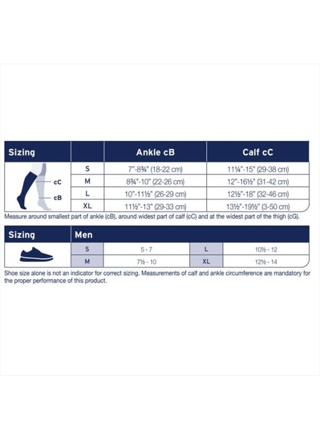 Mens Dress Knee High Closed Toe Compression Stockings, Professional Quality, Stylish Legware for All Day Comfort, with Elegant Rib Design, Compression Class- 8-15