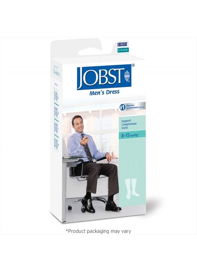 Mens Dress Knee High Closed Toe Compression Stockings, Professional Quality, Stylish Legware for All Day Comfort, with Elegant Rib Design, Compression Class- 8-15