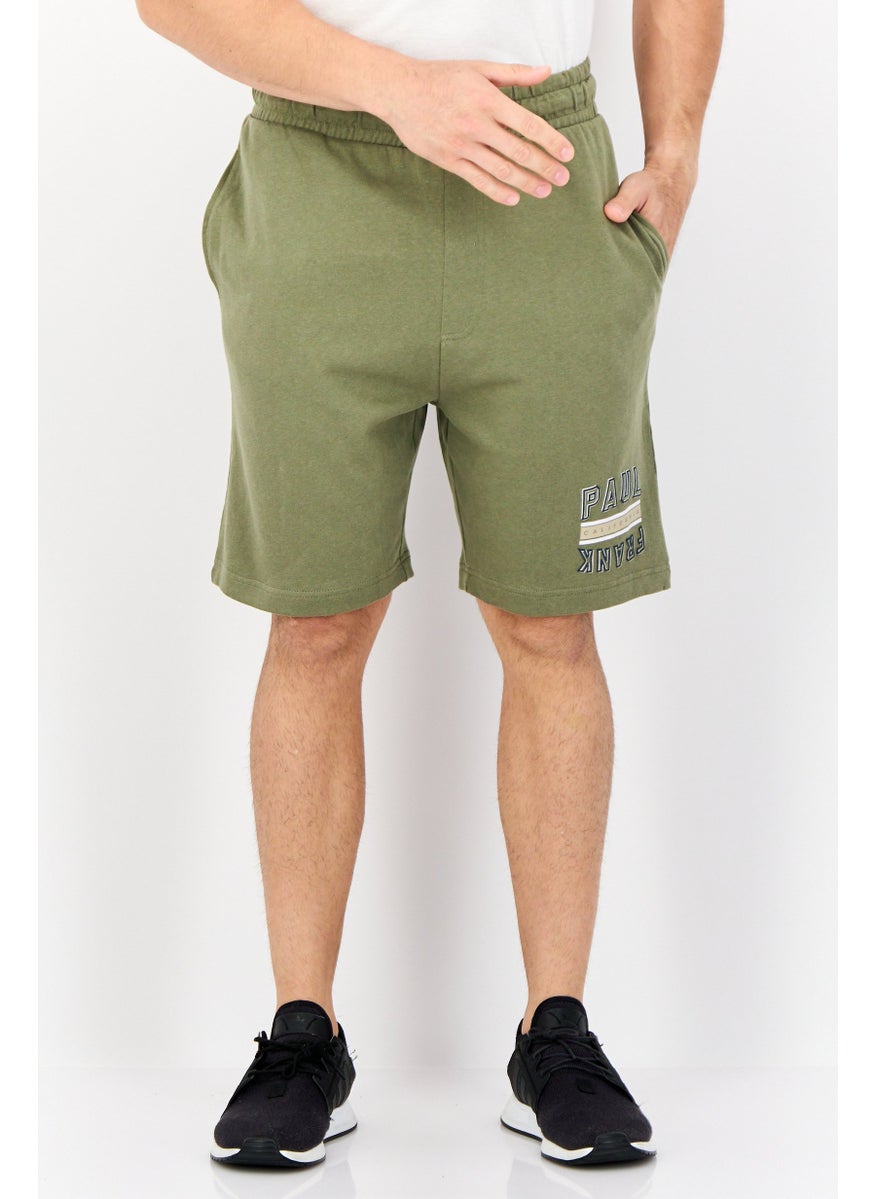 Men Graphic Print Basic Shorts, Green