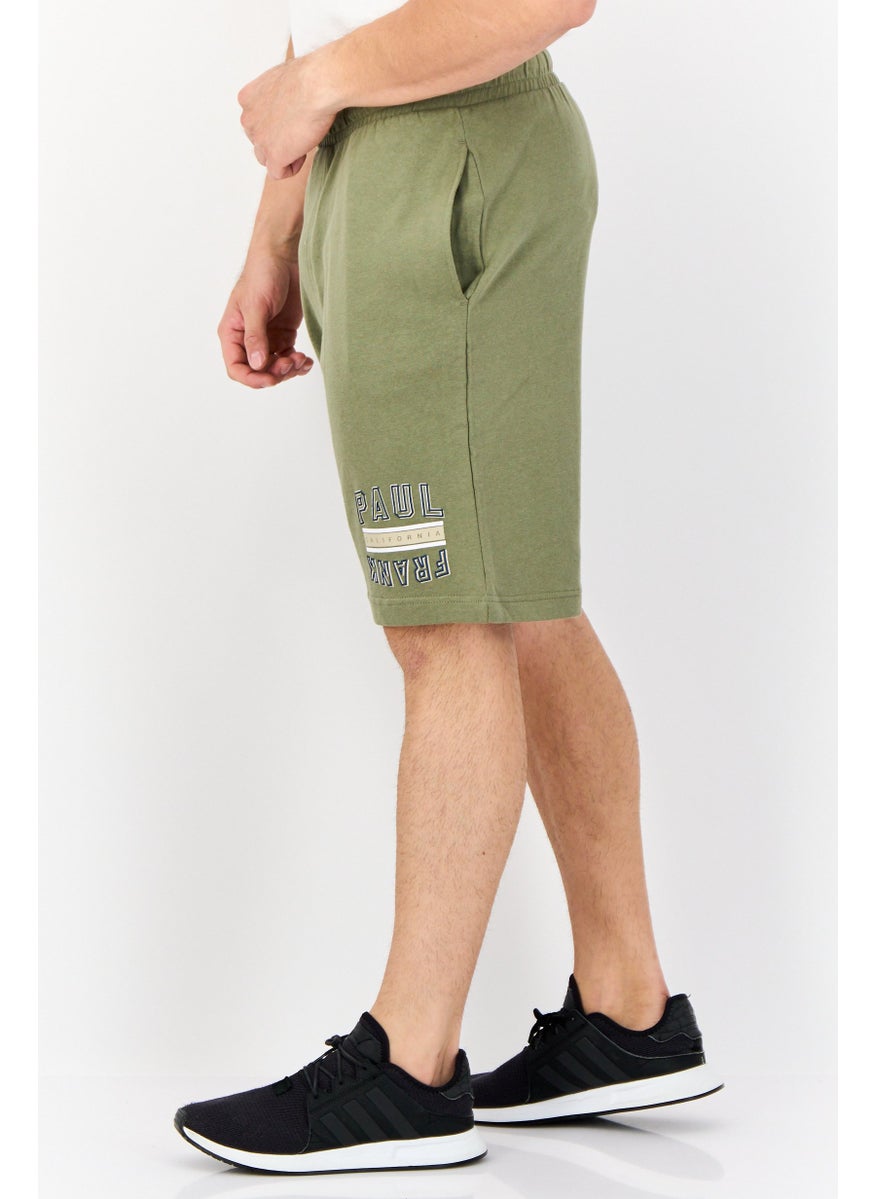 Men Graphic Print Basic Shorts, Green