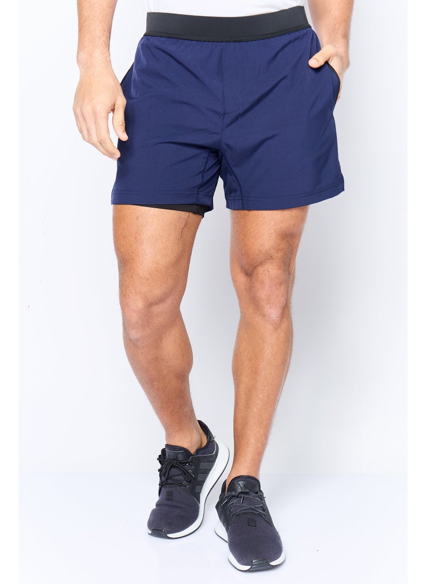 Men Sportswear Fit 5 Inseam Training Shorts, Navy