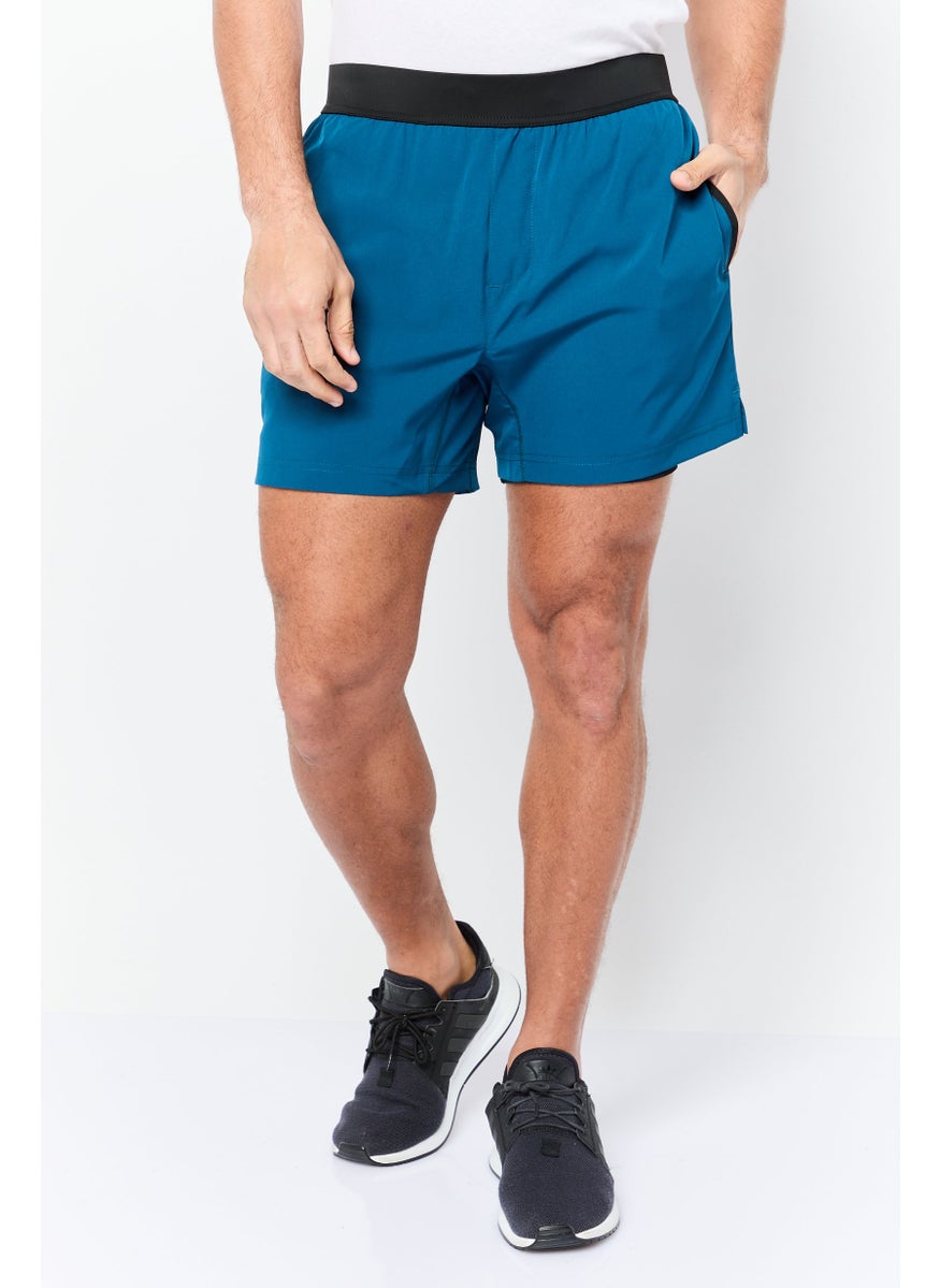 Men Sportswear Fit 5 Inseam Training Shorts, Iron Blue