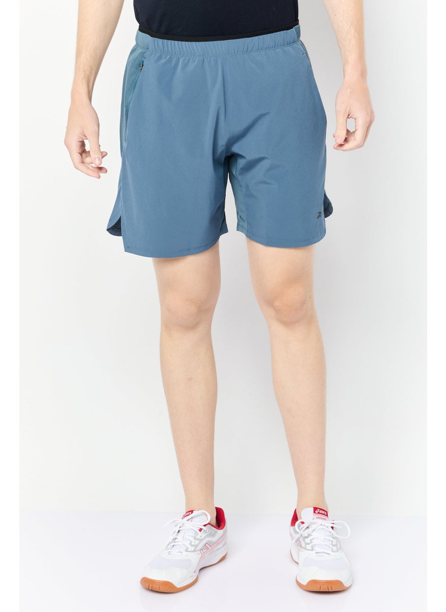 Men Sportswear Fit Training Shorts, Slate Blue