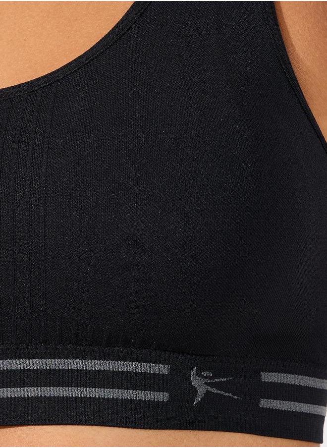 Pack of 2 - Double Stripe Waist Strap Sports Bra