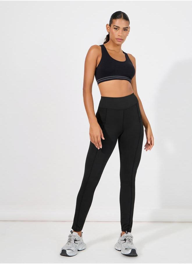 Pack of 2 - Double Stripe Waist Strap Sports Bra