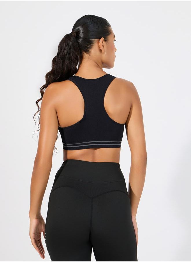 Pack of 2 - Double Stripe Waist Strap Sports Bra