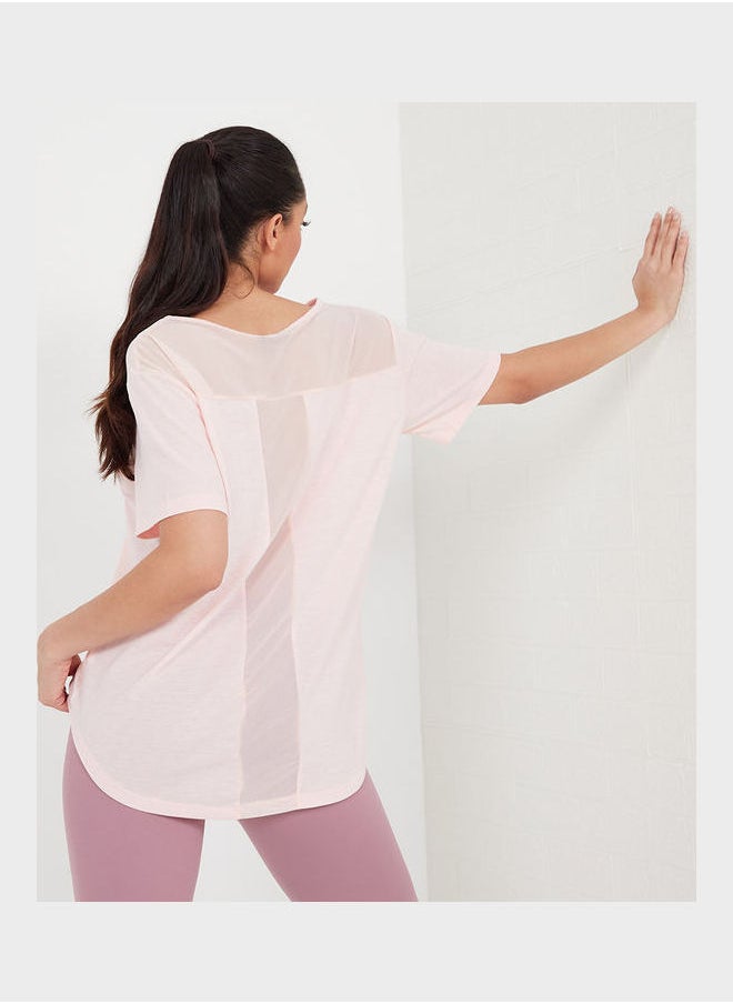 T-Shaped Mesh Back Panel Active Top