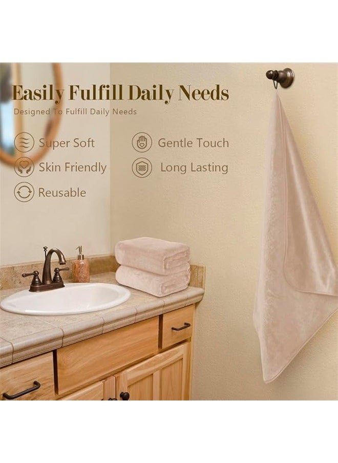 Bath Towel Beige 70x140cm，Microfiber Bath Towel Large Bathroom Towel Absorbent Shower Towels Soft Bath Towels Large Size for Women Men Ideal for Spa, Swimming, Pool