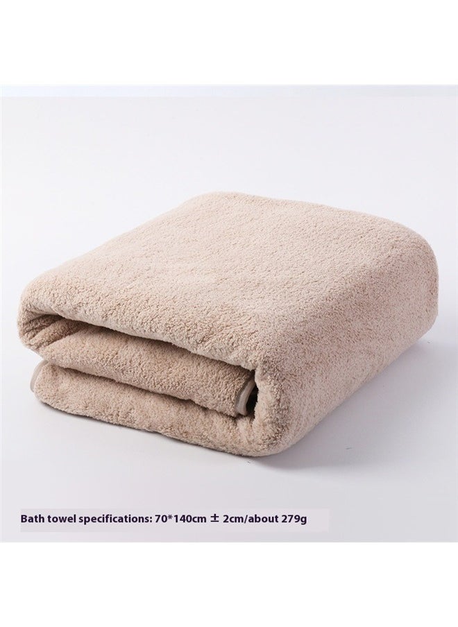 Bath Towel Beige 70x140cm，Microfiber Bath Towel Large Bathroom Towel Absorbent Shower Towels Soft Bath Towels Large Size for Women Men Ideal for Spa, Swimming, Pool