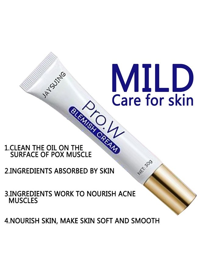 Blemish Cream, Facial Oil Control Acne Cream, for Fast Acne Removal for Oily and Acne-prone Skin, Non-Irritant, Women 30g