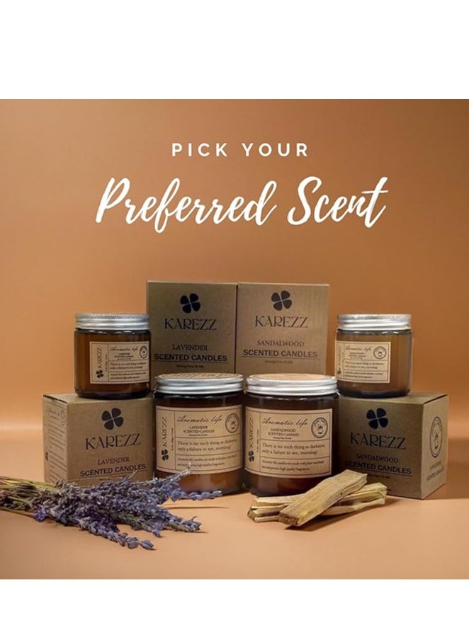 KAREZZ Lavender Scented Candles 100g.Plant Wax Based,Eco Friendly Aromatherapy Candle, Clean-Burning Cotton Wick, Calming Fragrance for Stress Relief.Ideal for Home Decor & Relaxation