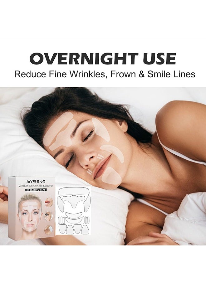 16 Pcs Face Wrinkle Patches, Forehead Wrinkle Patches, Face Tape for Wrinkles, To Reduce Fine Wrinkles,Anti Wrinkle Facial Patches Overnight To Smooth Eye, Mouth, Forehead Wrinkles