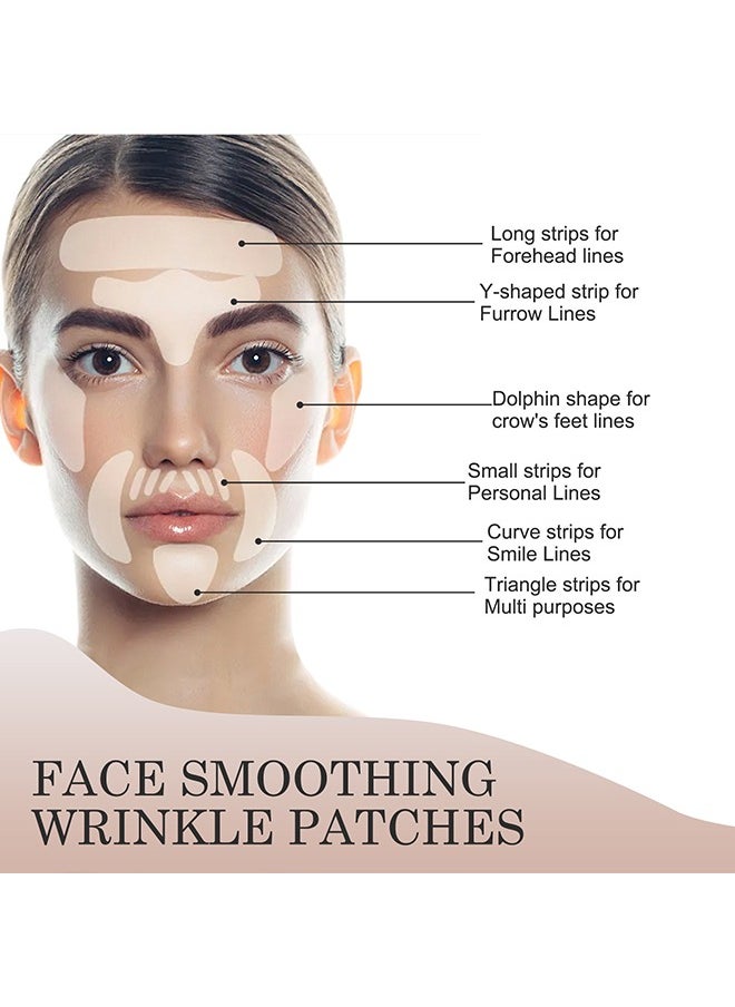 16 Pcs Face Wrinkle Patches, Forehead Wrinkle Patches, Face Tape for Wrinkles, To Reduce Fine Wrinkles,Anti Wrinkle Facial Patches Overnight To Smooth Eye, Mouth, Forehead Wrinkles