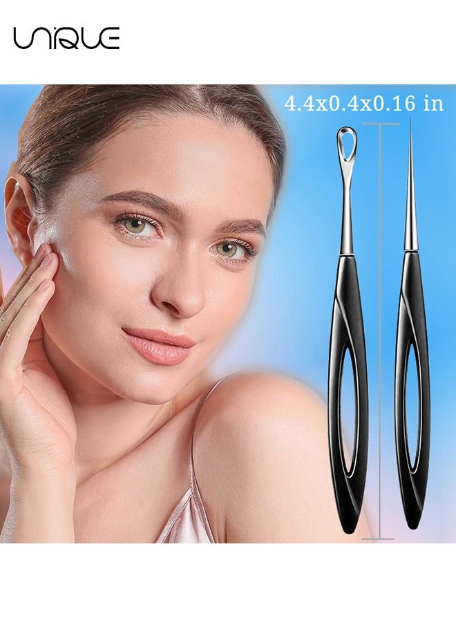Blackhead Remover Tool, 2 Pcs Pimple Popper Tool and Blemish Remover Extraction Tools for Estheticians Professional Pore Extractor Tools for Nose & Face Whitehead Popping, Blemish
