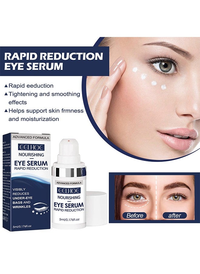 Nourishing Eye Serum ,Rapid Reduction Eye Serum - Anti Aging Serum Visibly Reduces Under-Eye Bags, Wrinkles, Dark Circles, Fine Lines & Crow's Feet Instantly