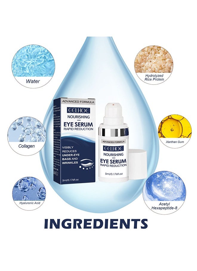 Nourishing Eye Serum ,Rapid Reduction Eye Serum - Anti Aging Serum Visibly Reduces Under-Eye Bags, Wrinkles, Dark Circles, Fine Lines & Crow's Feet Instantly