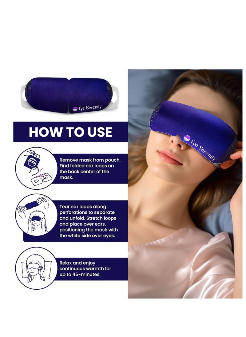Steam Eye Mask Self-Heating Warm Compress for Dry Eye, Fast Relief for Stye Eye, Puffy Sensitive Eyes - 15 Pack FSA HSA Eligible