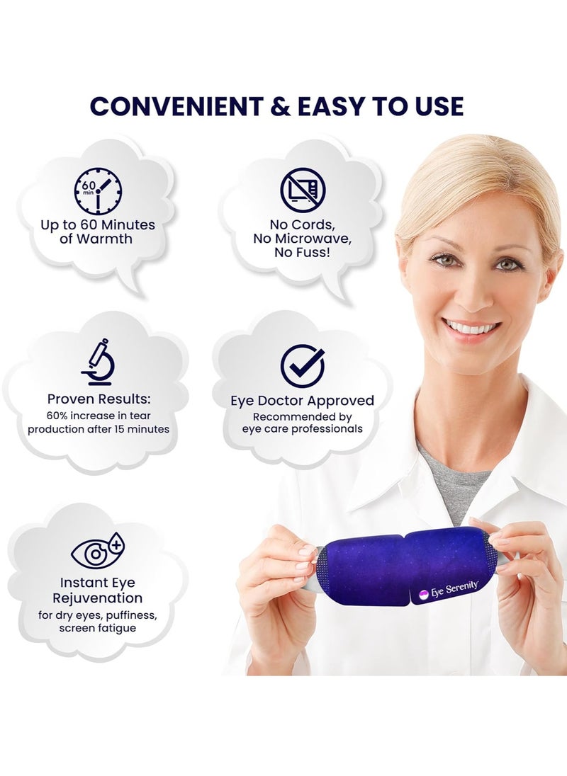Steam Eye Mask Self-Heating Warm Compress for Dry Eye, Fast Relief for Stye Eye, Puffy Sensitive Eyes - 15 Pack FSA HSA Eligible