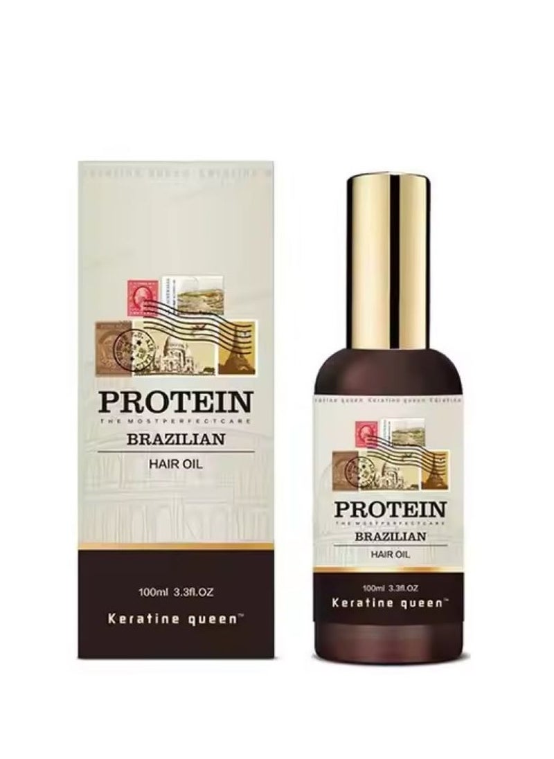 Keratine queen 4 in 1 Moisturizing Protein Brazilian Combo set. Shampoo 800ml, Conditioner 800ml, Hair Mask 800ml & Hair Serum/Oil 100ml.