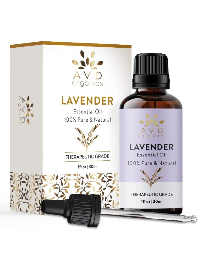 Lavender Essential Oil 30Ml 100% Pure And Natural Therapeutic Grade For Massage Aromatherapy Relaxation Sleep Laundry Meditation Skin Diffuser Fragrance, Essential Oil For Diffuser 1 Fl. Oz