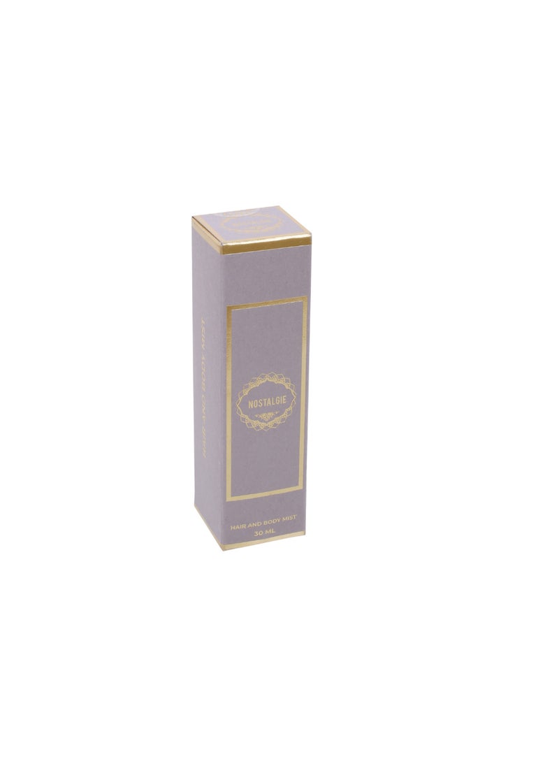 Nostalgie Body & Hair Mist 30ml - Long-Lasting Freshness - Travel-Friendly - Instantly Refreshes - Body Spray For Men & Woman
