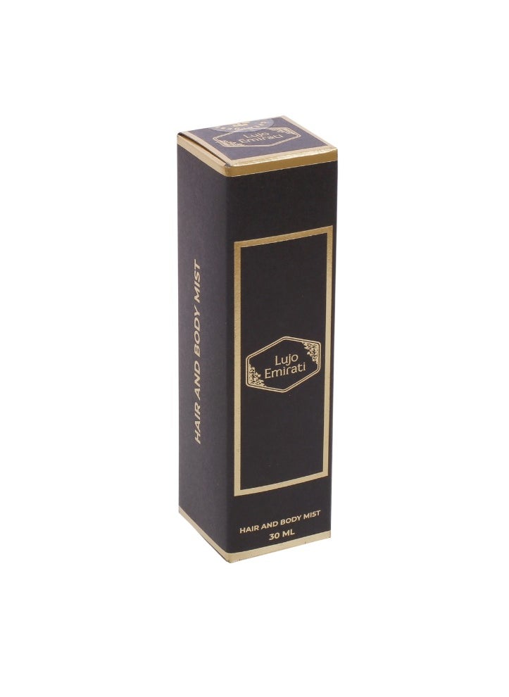 Lujo Emirati Body & Hair Mist 30ml - Long-Lasting Freshness - Travel-Friendly - Instantly Refreshes - Body Spray For Men & Woman