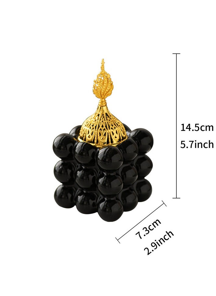 Incense burner, home atmosphere decoration, cube style design,Black