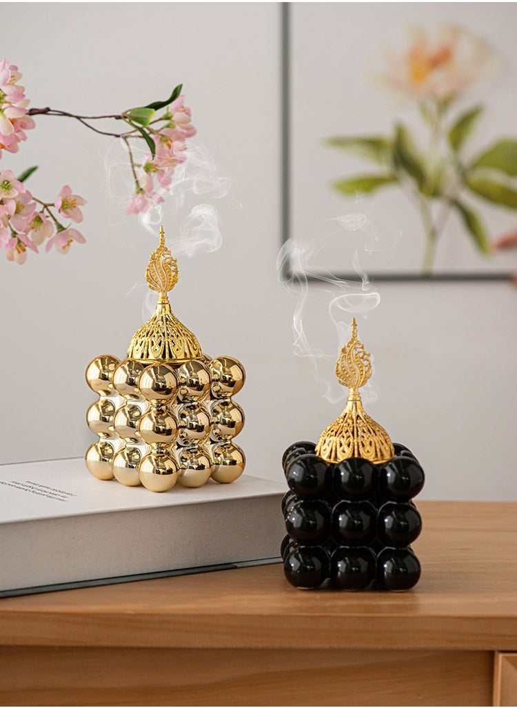 Incense burner, home atmosphere decoration, cube style design,Black