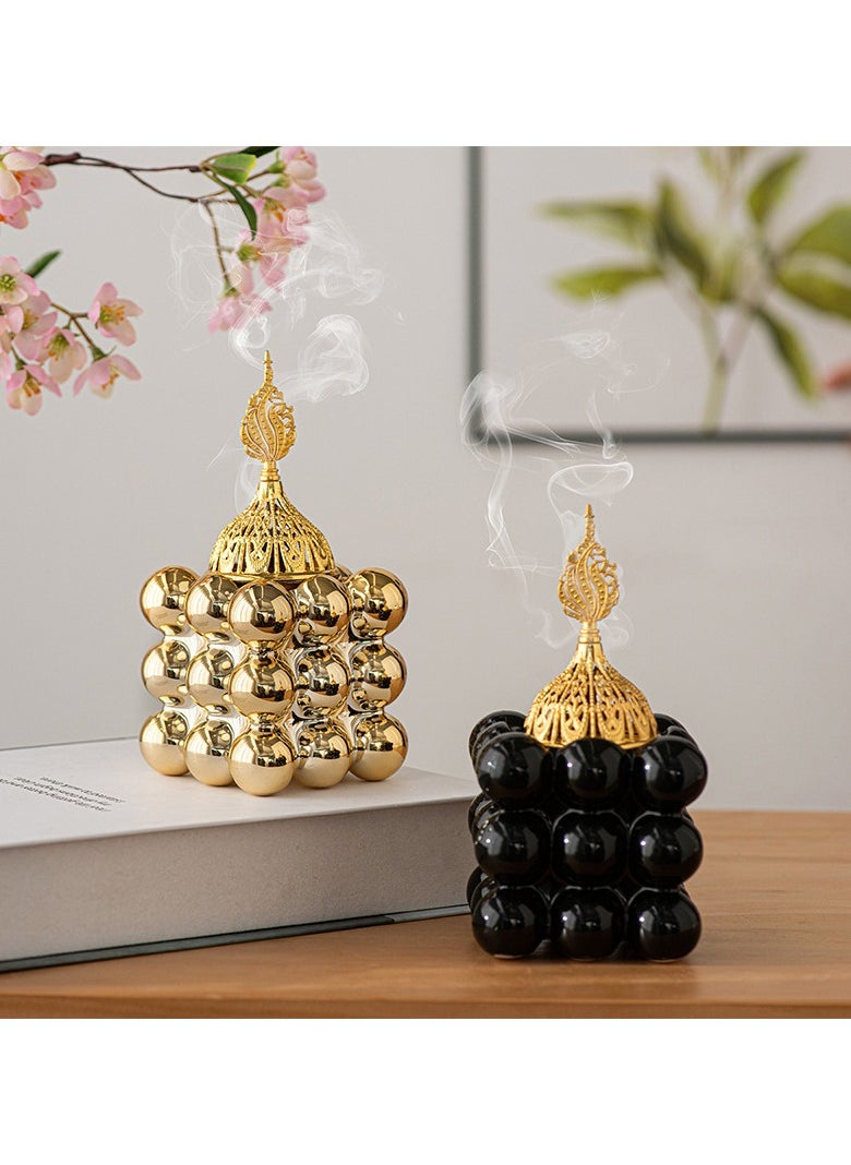 Incense burner, home atmosphere decoration, cube style design,Black