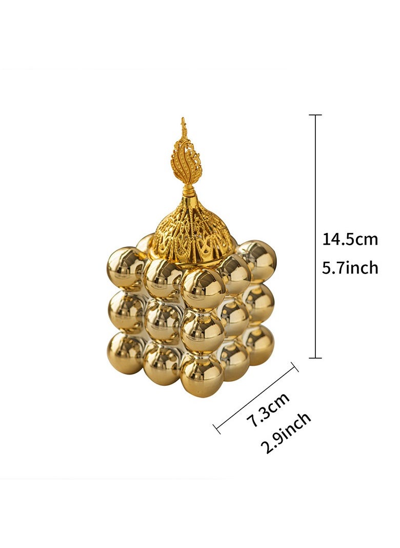 Incense burner, home atmosphere decoration, cube style design,gold
