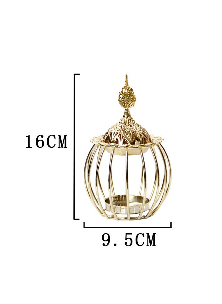Incense burner, home atmosphere decoration, cage style design,gold