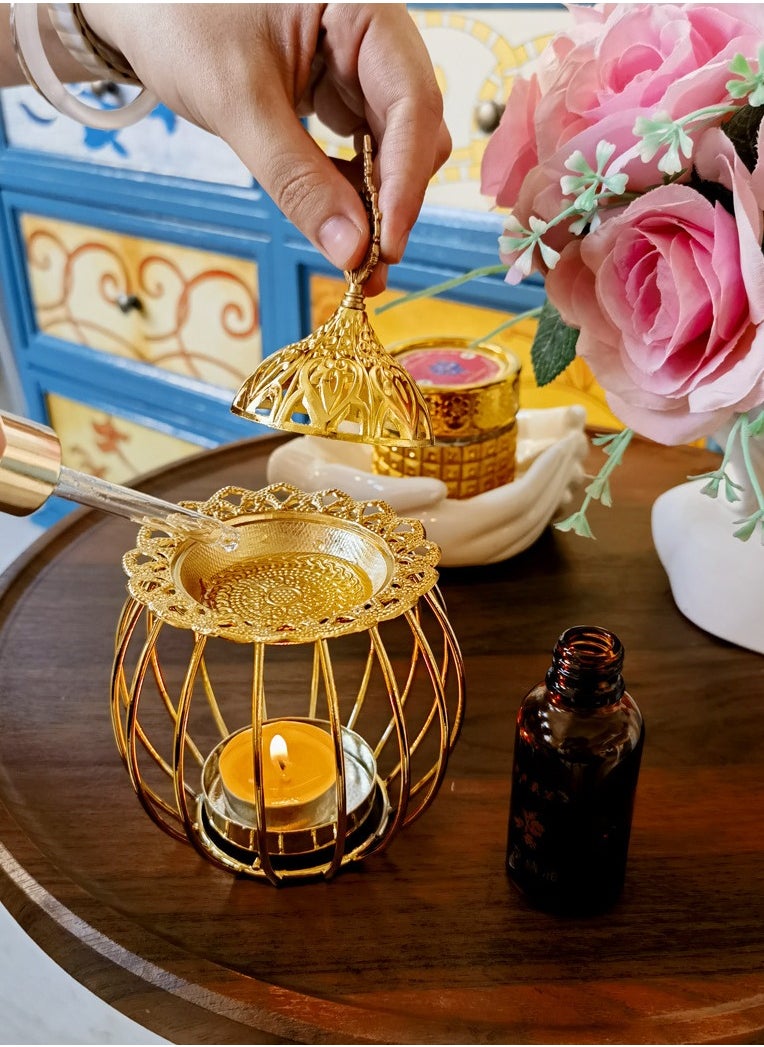 Incense burner, home atmosphere decoration, cage style design,gold