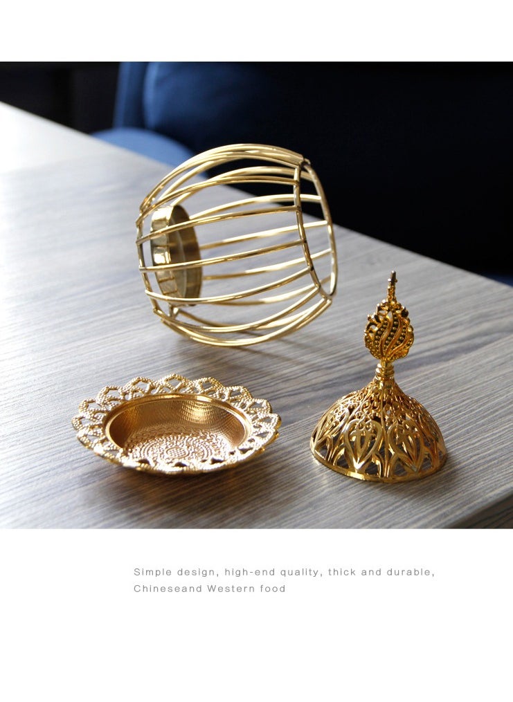 Incense burner, home atmosphere decoration, cage style design,gold