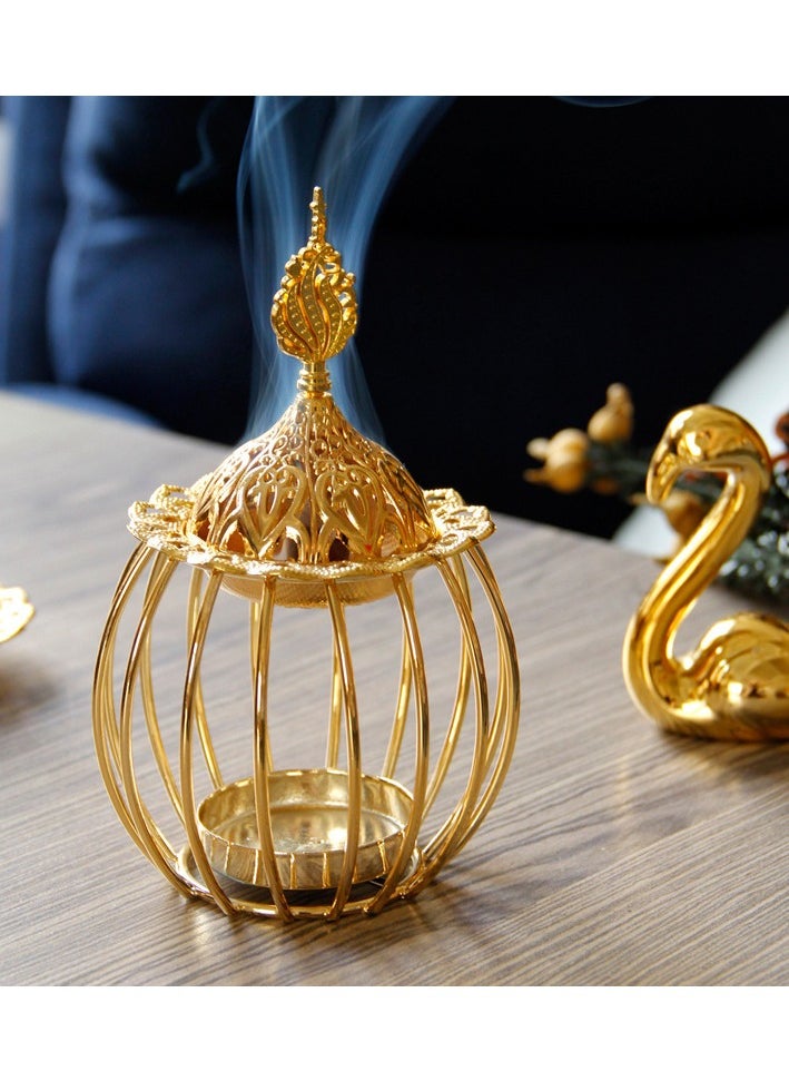 Incense burner, home atmosphere decoration, cage style design,gold