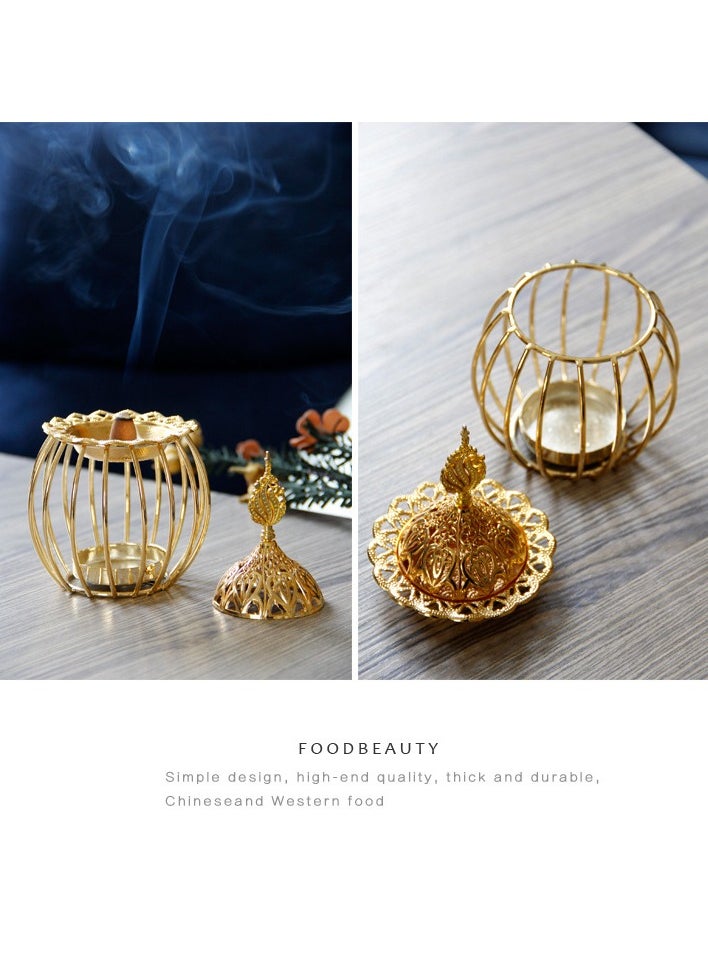 Incense burner, home atmosphere decoration, cage style design,gold