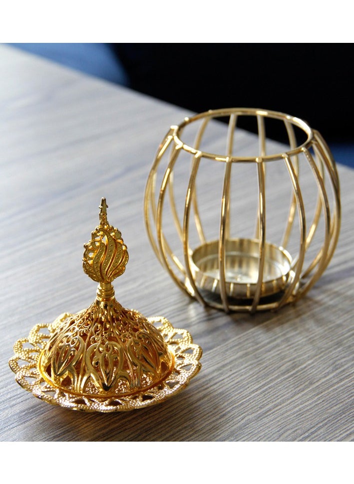 Incense burner, home atmosphere decoration, cage style design,gold