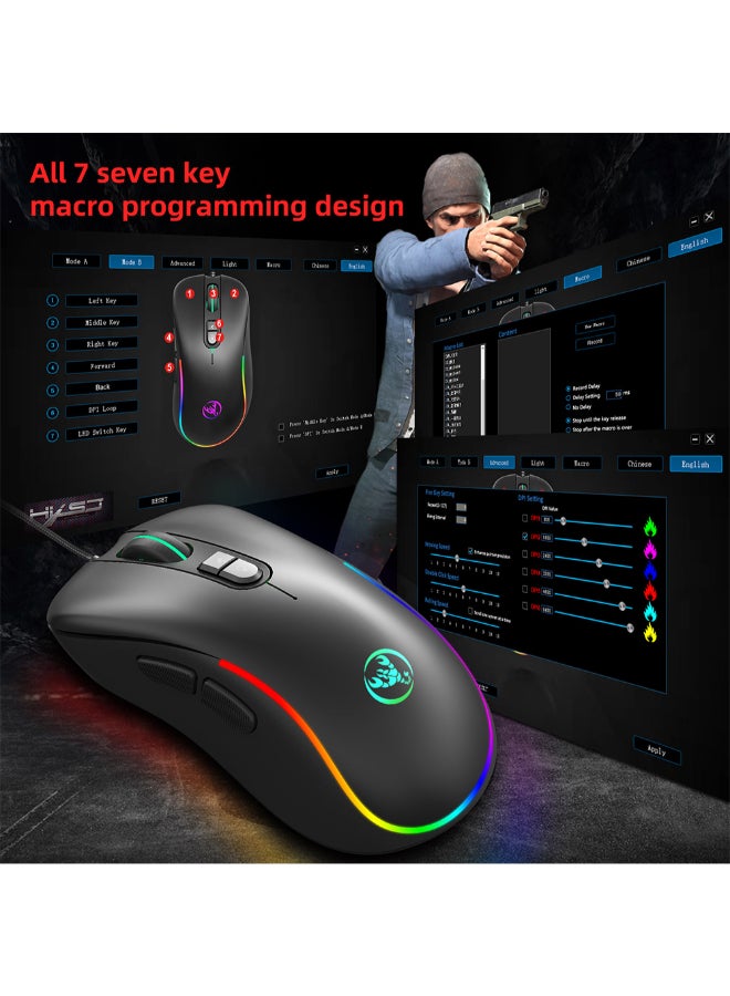 Wired RGB Gaming Mouse Black