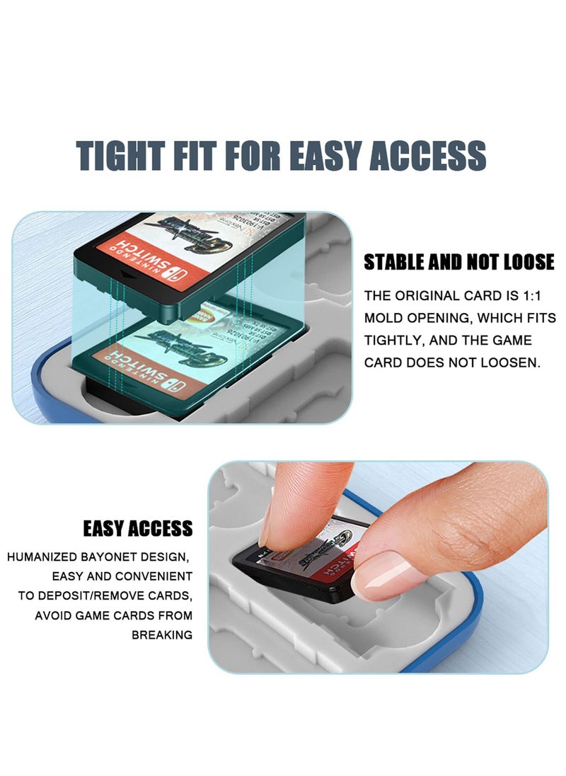 Game Card Case for Nintendo Switch OLED Game Card Micro SD Memory Cards with 24 Game Card Slots and 24 Micro SD Card Slots,Carbon Fibre Surface Shell Silicone Lining Portable Cartridge Storage Box